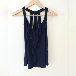 Black Ruffle Front Tank